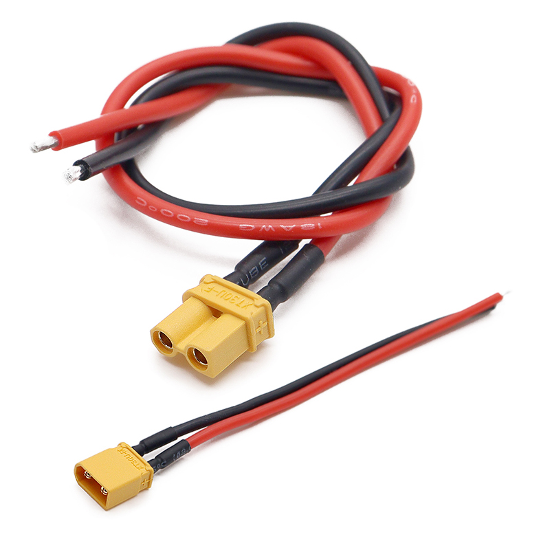 Fpv Drone Charger - XT30 ピグテールプラグ オスおよびメスコネクタ 100mm/150mm 16AWG 錫メッキワイヤーケーブル付き